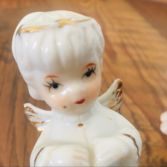 Vintage Porcelain Angel Girl Figurine Pair - Picture 6 of 8